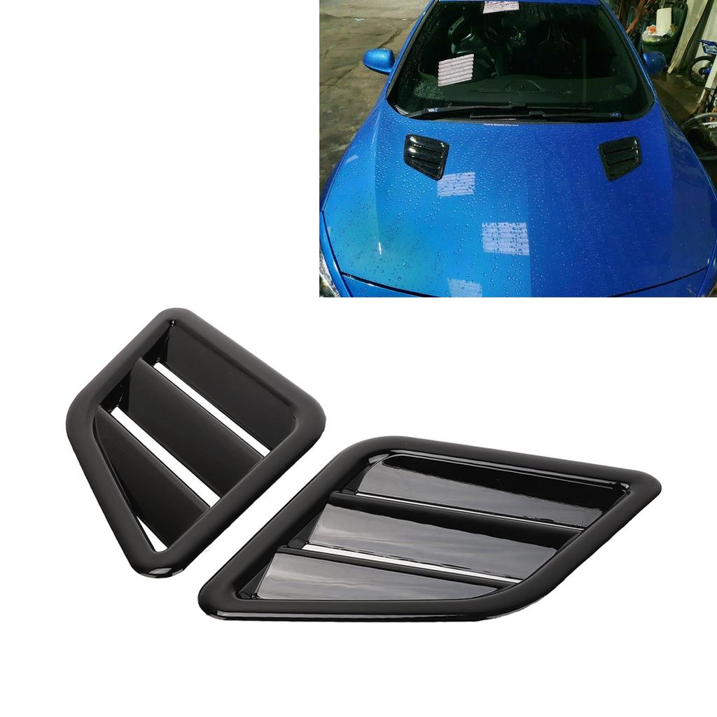 2 Pcs Engine Hood   Vent Cover ABS Front Upper Bonnet Hood   Outlet Grille Replacement for