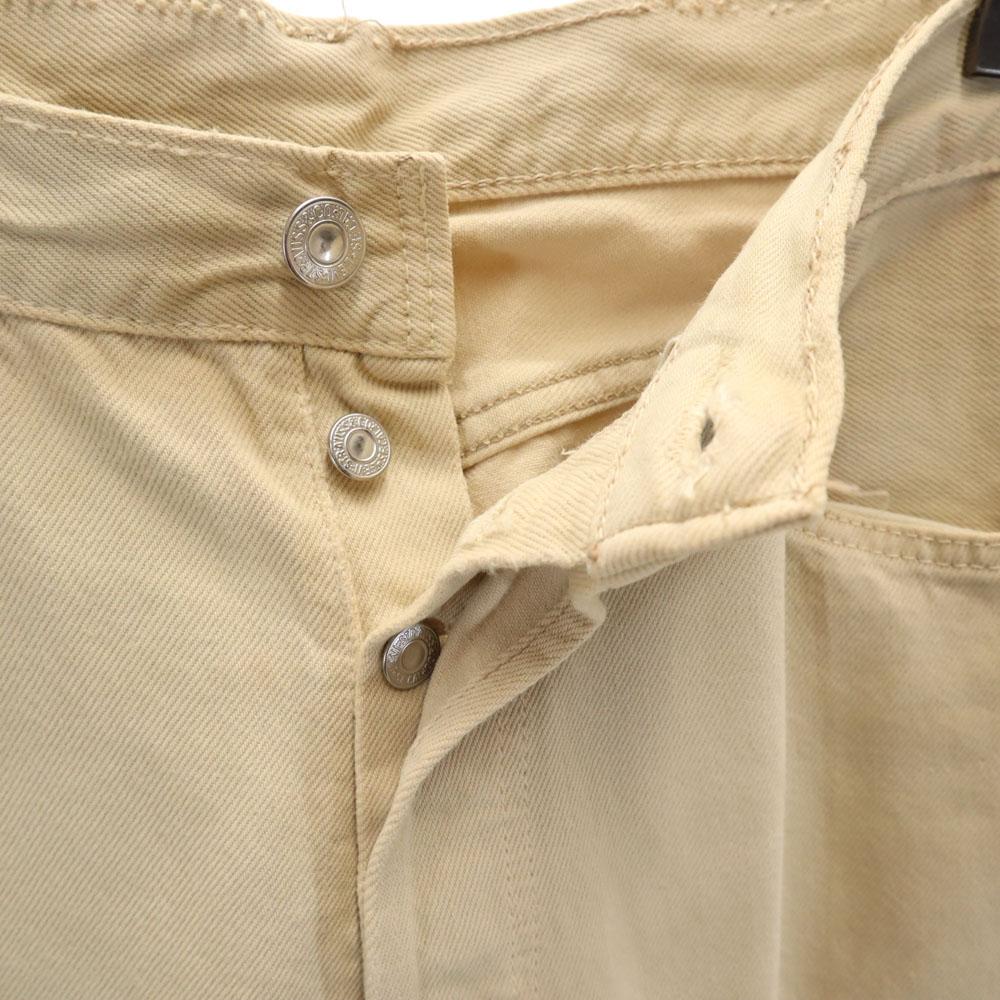 Levi's 90s 501 Euros Straight Cotton Pants W30 Beige Button Fly Men's Used