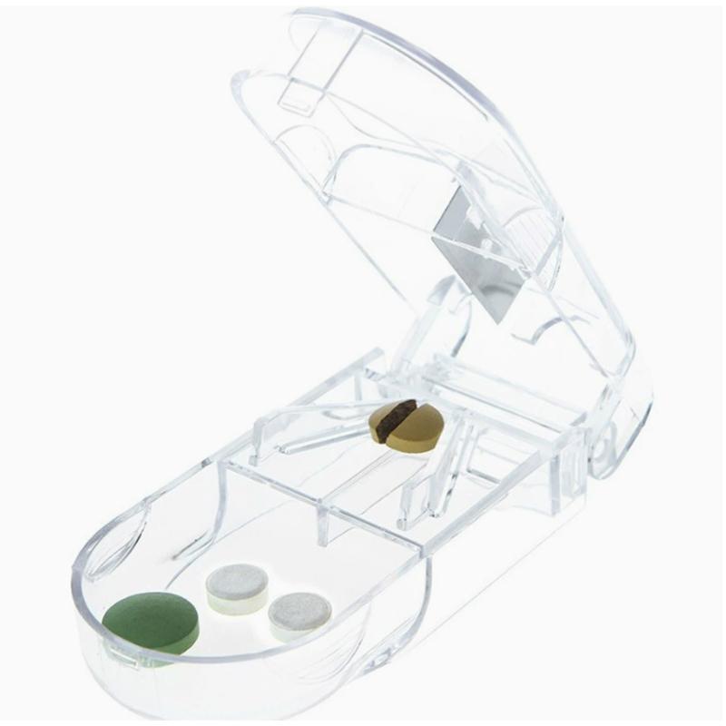 Portable Tablet Cutter Dose Divider Convenient Pill Splitter Storage Box for Daily Medicine Taking