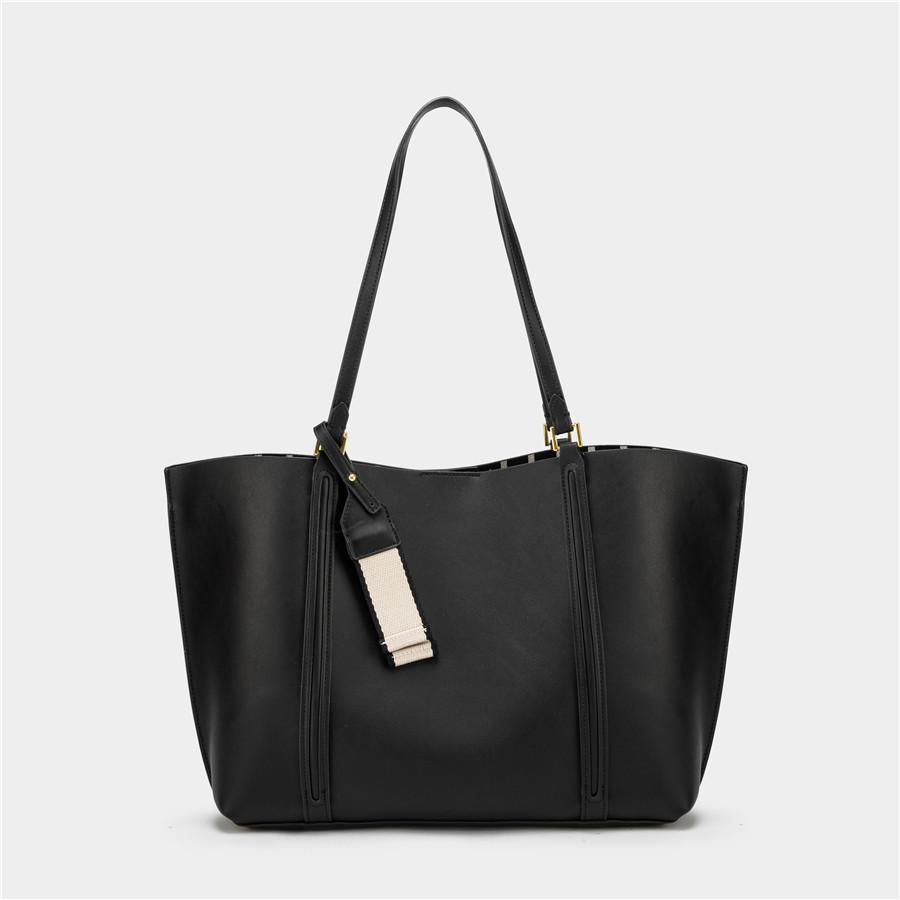 

2025 Retro Cross-border Tote: Versatile Large-Capacity Shoulder Bag for Work & Outings 36.5*12*29.5 cm чёрный