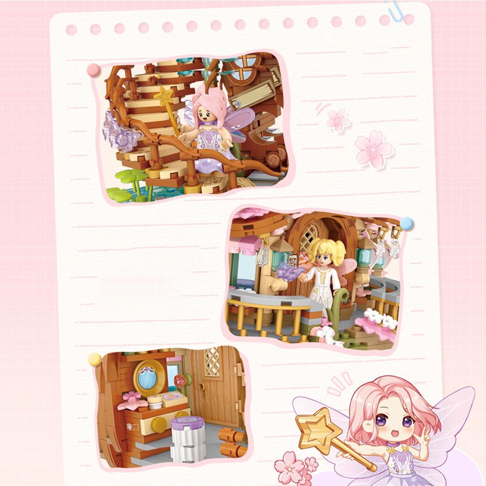 1149pcs Cherry Blossom Tree House Building Sets Flower Treehouse Micro Building Blocks Model Gifts For Girl Boys