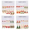 Cartoon Dripping Elk Santa Holiday Stud Earrings, Christmas Snowflake Bell Earrings Set