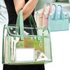 PVC Verdickt Transparent Handtasche Bunte Aufbewahrungstasche Große Kapazität Wasserdicht Tragbare Handtasche Akten Tasche Schüler Bürobedarf