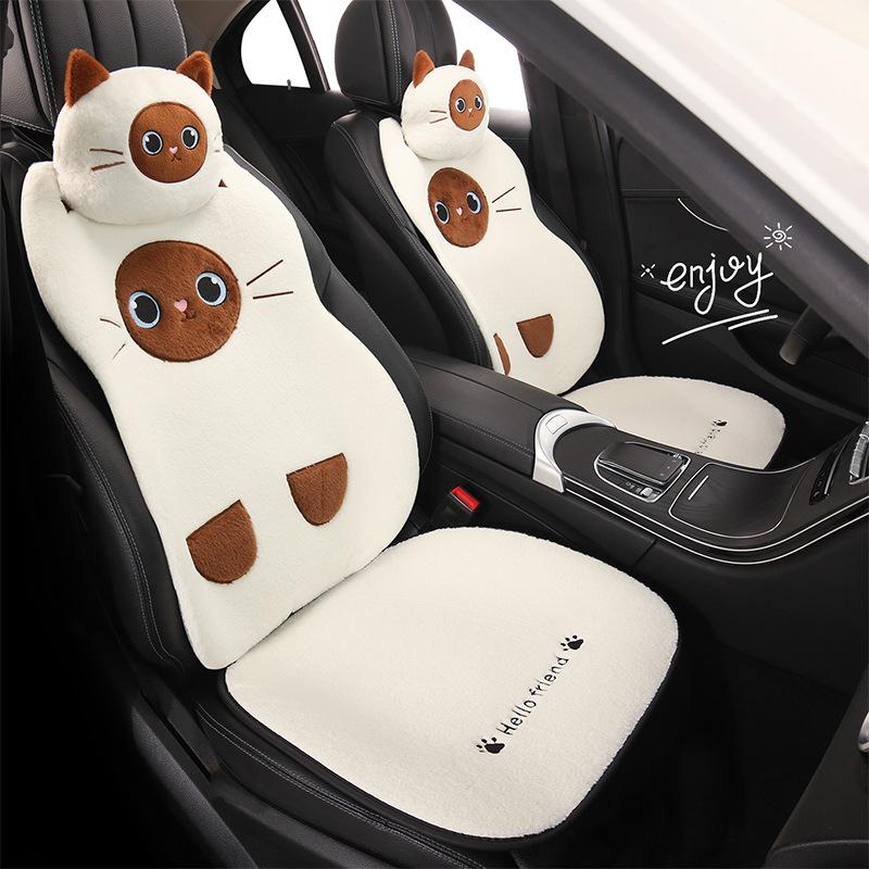 Siamese Cat Cartoon Plush Car Seat Cushion for Nissan N6/Tiida/Sylphy/N7/Tanlu/Qashqai