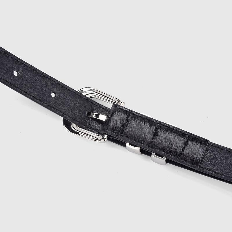 Women's Silver Buckle Thin Leather Waist Belt: Versatile, Stylish, & Casual