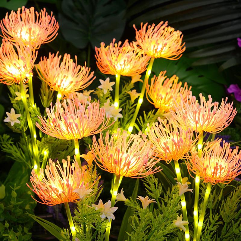 Solar Powered Shore Flower Ground Plug-In Lamp, Outdoor Waterproof, Beautiful Flower Decoration, Courtyard Lawn Decoration