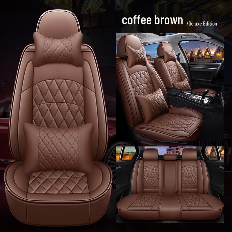 Full Wrap Leather Car Seat Cushion - Universal Fit for All Seasons