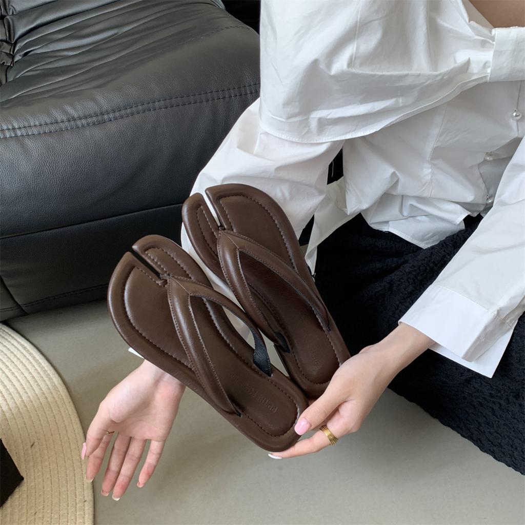 Fashion Bailamos 2025 Ladies Clip Toe Flip Flops Silver Tabi Ninja Slippers Woman Beach Shoes Flat Sandalias Femme Slides Split Toe Sand