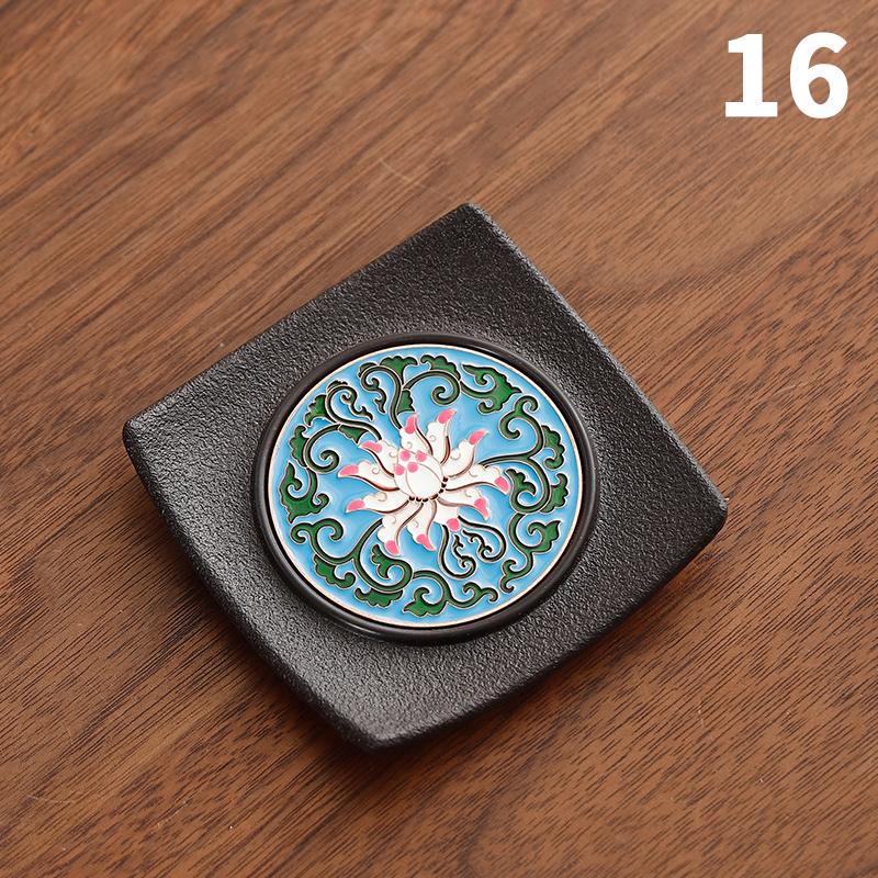 Enamel Chinese Style Coaster Square Non-slip Heat Insulation Tea Cup Mat Tea Ceremony Kung Fu Tea Pads Tea Set Accessories