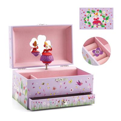 Music Box for Girls, Gift, Accessory Case, Children's Jewelry Case, Treasure Chest, Accessory Box, Pink, Cute, Birthday, Christmas [DJECO Princess