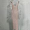 New knitted dress women's, sexy V-neck suspender tight mid-length dress European and American women's clothing