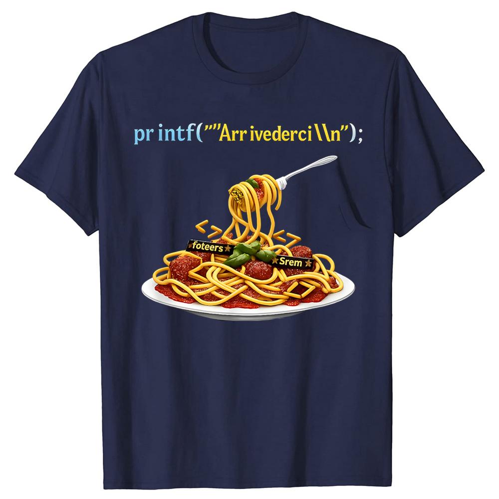 Programmer Adulting Humor Spaghetti Code T Shirts Men Pure Cotton Humor Streetwear Tee Shirt Short Sleeve Unisex Loose Clothing