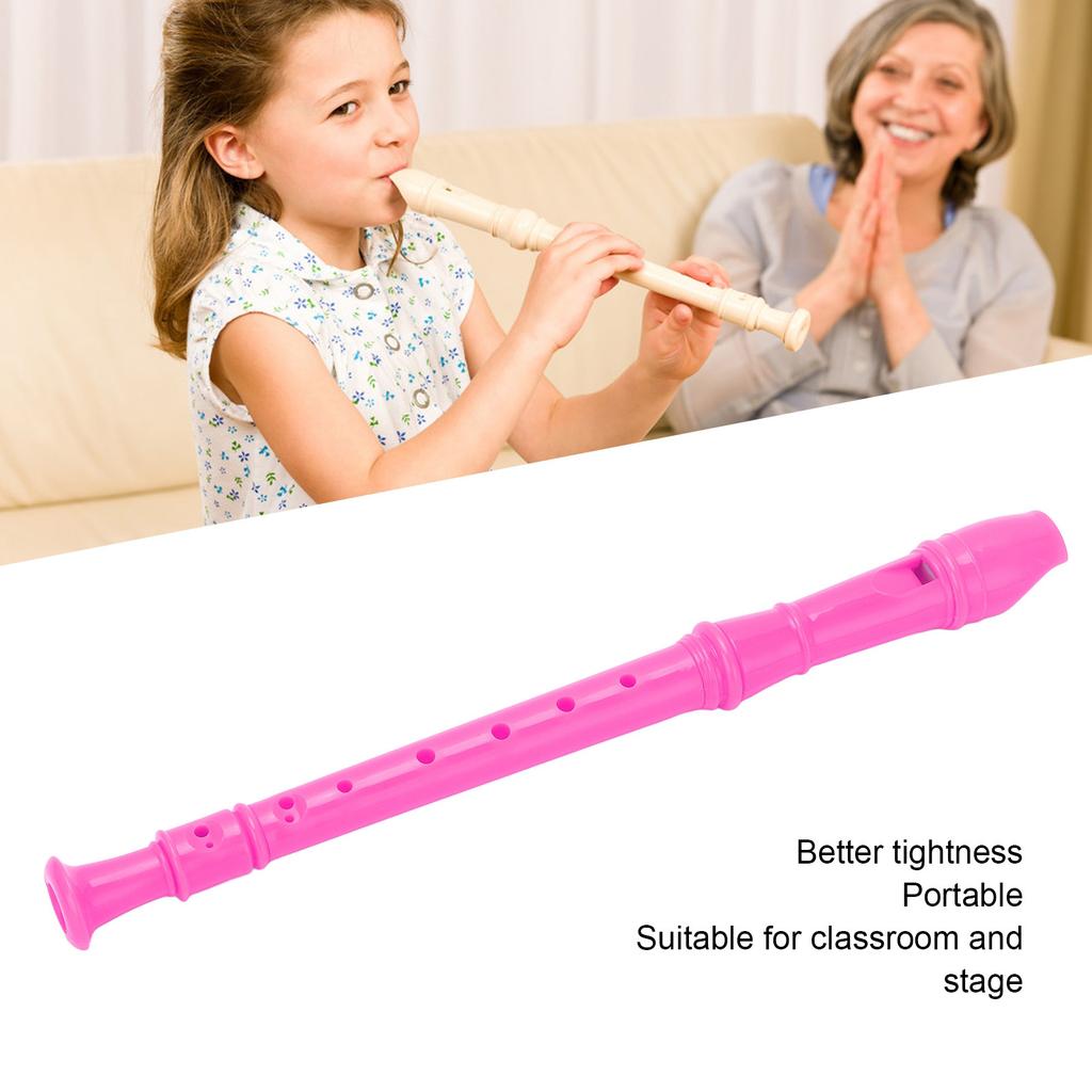 ABS Recorder Instrument 8 Hole Soprano Recorders for Kindergartens Elementary SchoolsRose Red