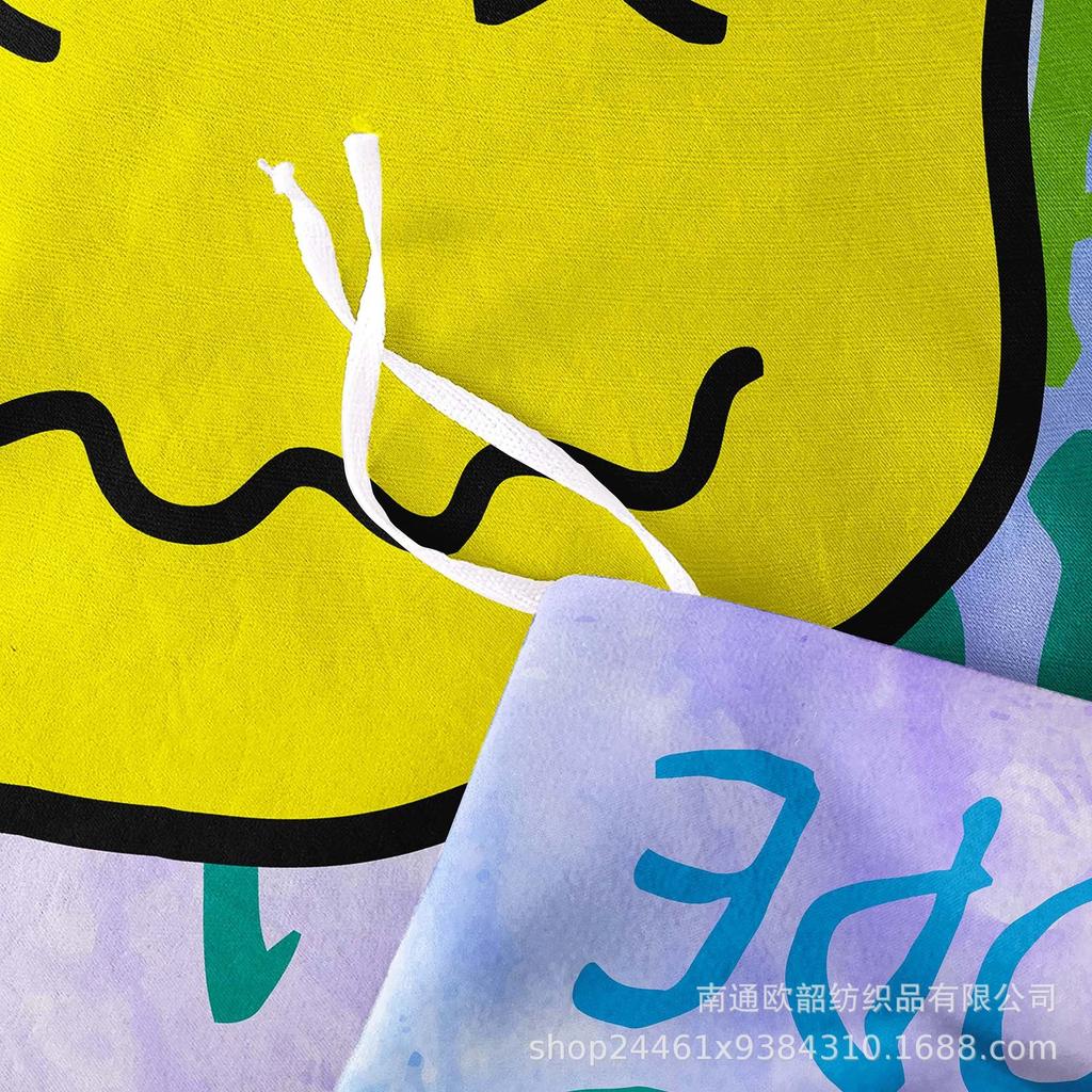 Heiß verkaufte 3D Digitaldruck Hip-Hop Graffiti Smiley Gesicht Bettwäsche Kissenbezug Bettbezug Dreiteiliges Set