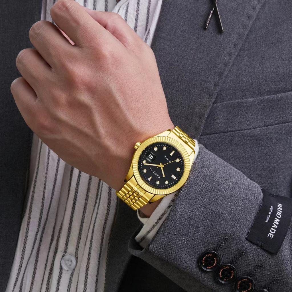 Men'S Watch Business Simple Fashion Trend Calendar Steel Belt High-End Waterproof Men'S Watch Exquisite