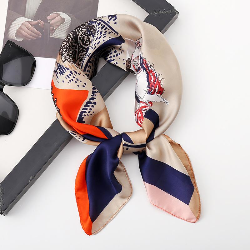 Весна/лето Новый женский шелковый шарф 70 * 70 см Имитация шелкового твила квадратный шарф Модный принт большой квадратный шарф профессиональный шарф 70-70cm