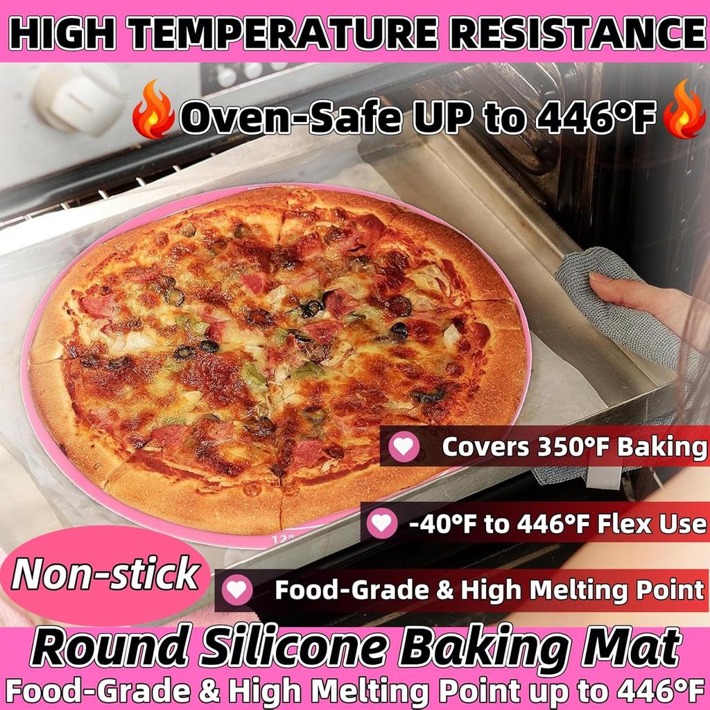 Silicone Baking Mat Cake Mat Silicone Cake Mat Silicone Baking Mat with Measurements for CakeTurntable Stand Non-Stick Heat Resistant Pastry Baking