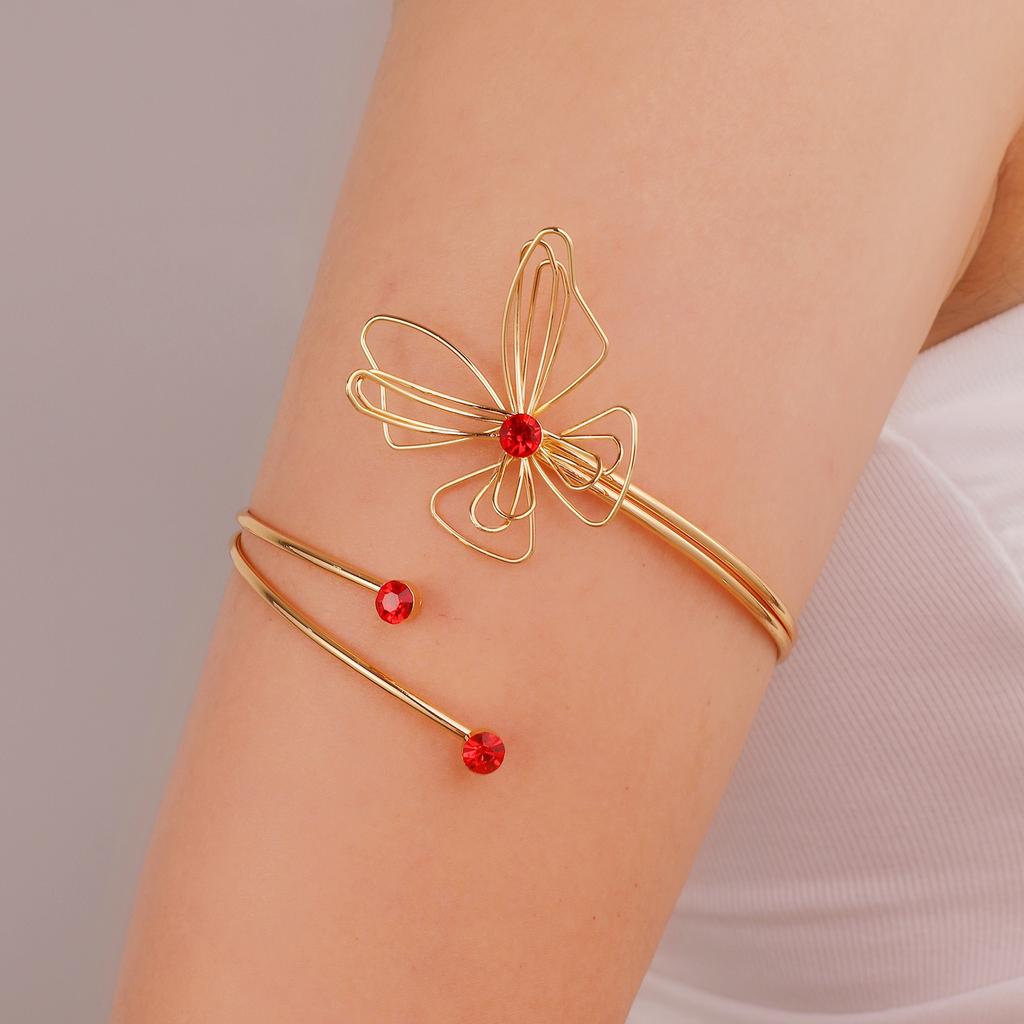 Hot Sale Flower Open Arm Bracelet Geometric Light Luxury Niche High-end Bracelet Fashion Arm Ring Non-fading Bracelet