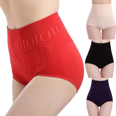 Women Solid Color Seamless High Waist Shapewear Tummy Control Corset Briefs