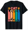 TShirt This Boy Loves Cats Retro Vintage Cat Print Silhouette Graphic Tee for Cat Lovers Unisex Boys Casual Short Sleeve Top
