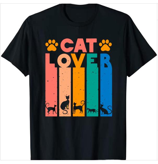 

TShirt This Boy Loves Cats Retro Vintage Cat Print Silhouette Graphic Tee for Cat Lovers Unisex Boys Casual Short Sleeve Top 4XL