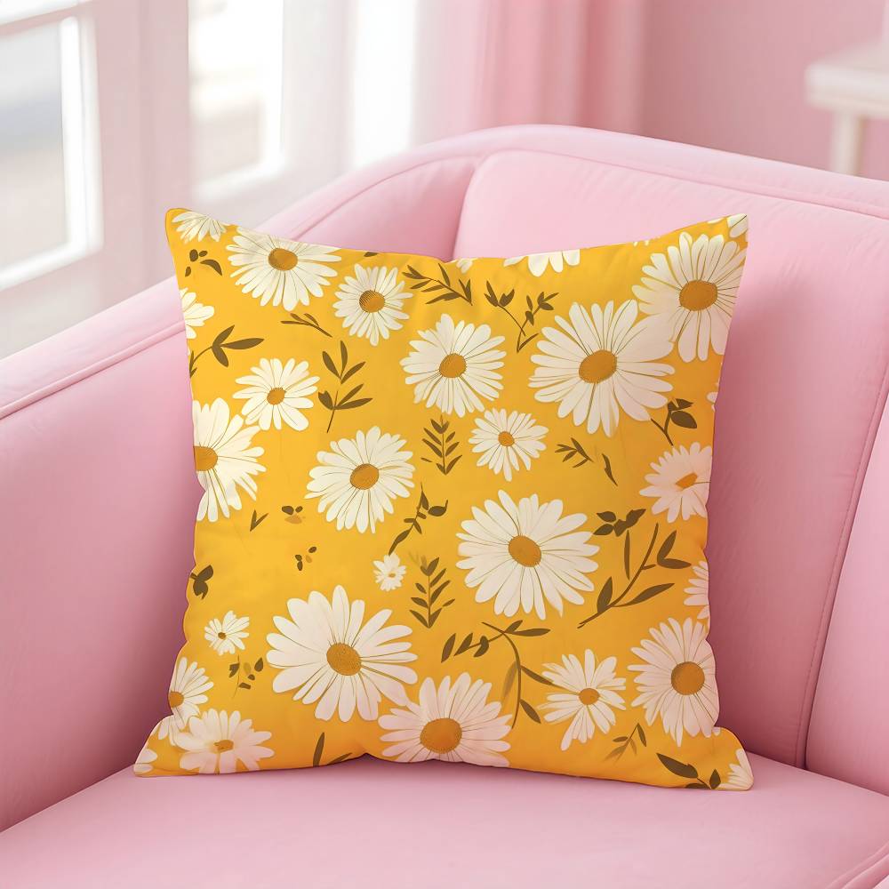 Sunflower Aesthetic Pillow Case Pattern Printing Pillowcase Living Room Sofa Cushion Cover Bedroom Room Decor