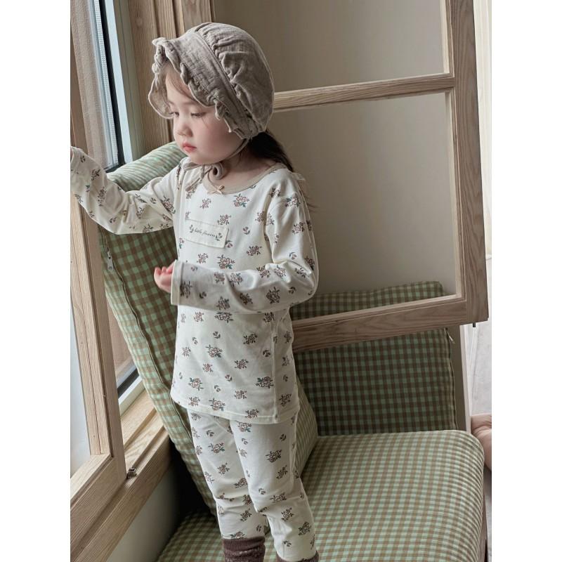 Kids Cotton Pajama Set Boys Girls Soft Sleepwear Long Sleeve Underwear Round Neck A Class Safety Homewear