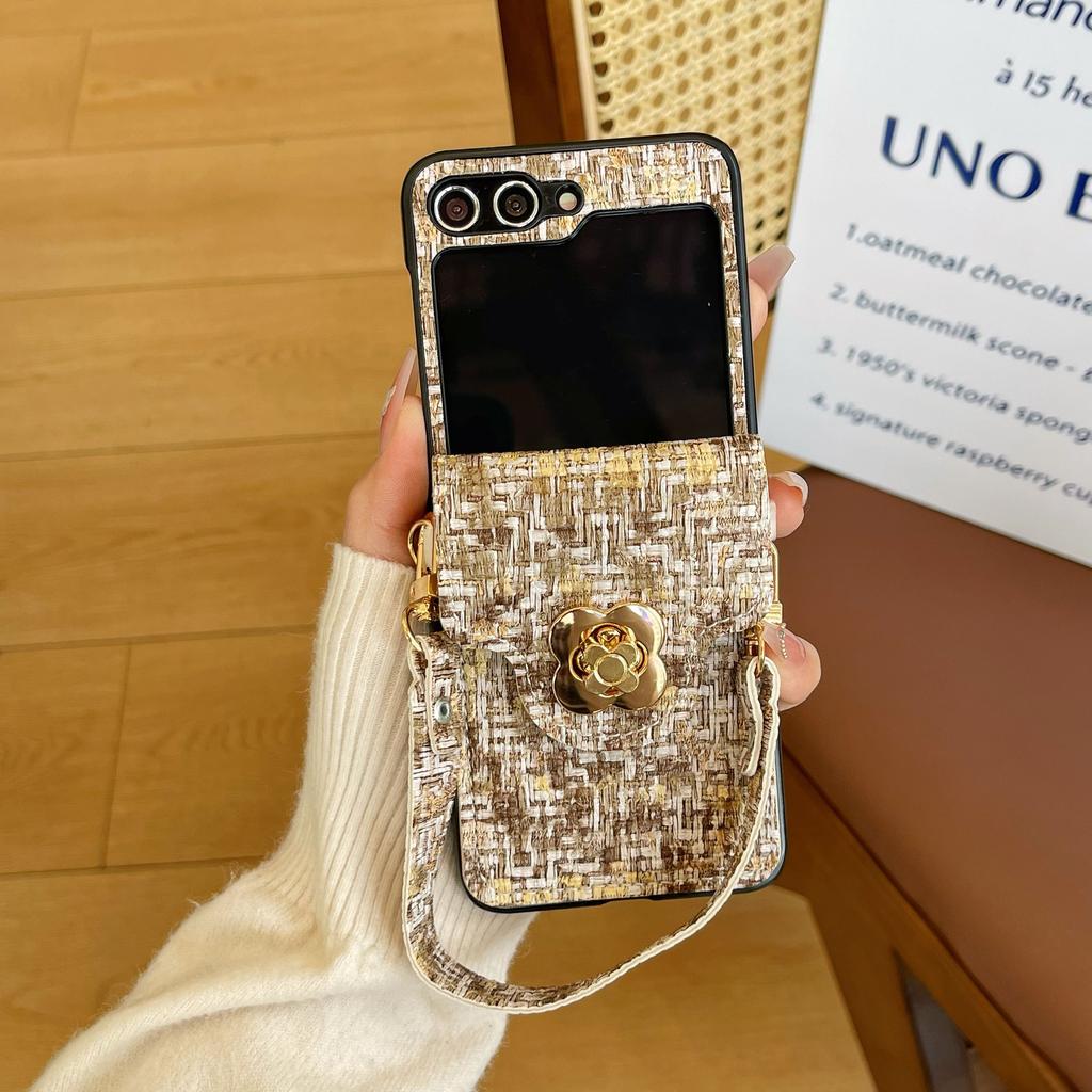 Handbag Phone Case for Samsung Galaxy Z Flip 6 5 4 3 Flip6 Flip5 Flip4 Flip3 5G Wallet with Card Holder Cover