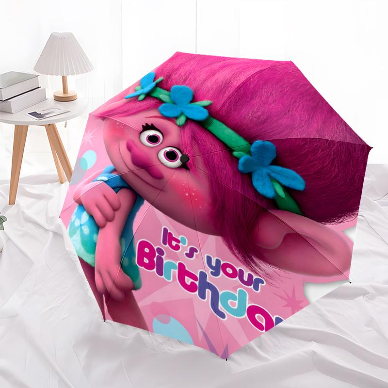 1pc Trolls Umbrella, Sun Protection, And UV Shielding. It Has Eight Sturdy Ribs for Outdoor Use And Perfect Gift