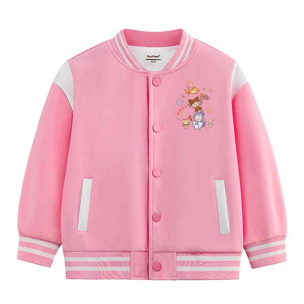 Vielseitige Baseballjacke für Kinder: Stilvolle mitteldicke Oberbekleidung für Jungen und Mädchen - Mittlere bis große Größen für Frühling, Herbst, Winter