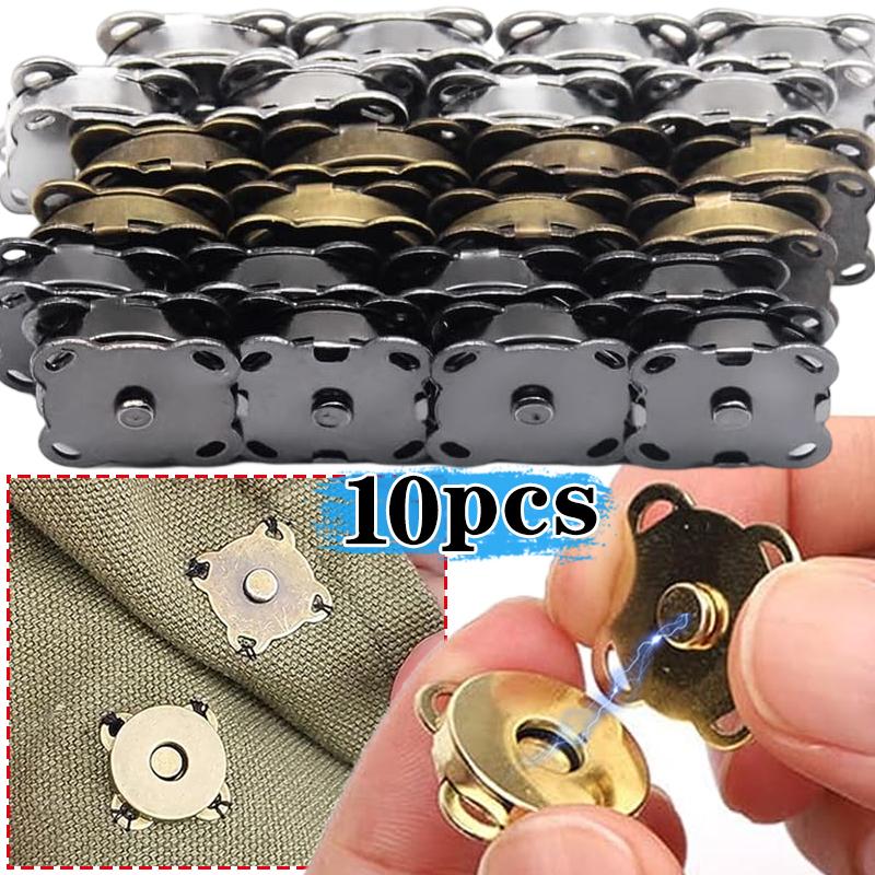 5sets 14mm 8mm Sew-on Metal Magnet Buckle Snap Fasteners Buttons Kits DIY Sewing Garment Accessories Materials Wallet Buckle