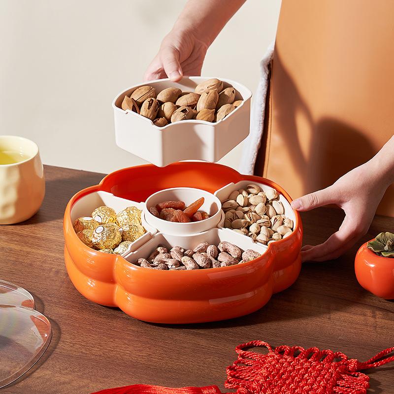 Geteilt mit abgedeckter Obstbox, Couchtisch im Wohnzimmer, Nuss-Süßigkeiten-Box, Chinesische Haushalts-Obstschale für das Wohnzimmer