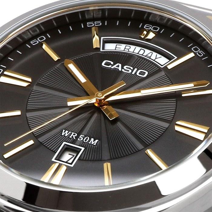 Casio Analog Quartz Men's Watch MTP-1381G-1AV Metal Band Silver & Gold/Black