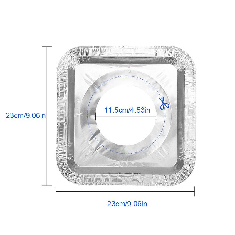 50-Piece Disposable Aluminum Gas Stove Burner Covers, 9" Square Heat-Resistant Protectors, Thick Top Liner For Kitchen Safety