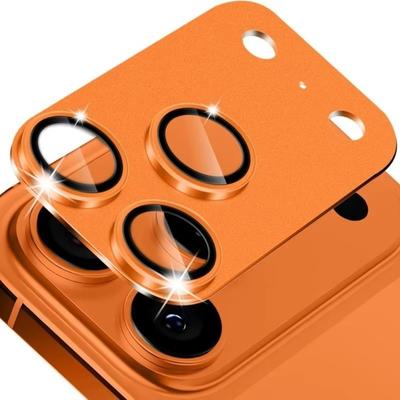 Metal Tempered Glass Lens Protector Orange Full Cover Camera Lens Cover Strong Adsorption for iPhone 17Pro/17 Pro Max
