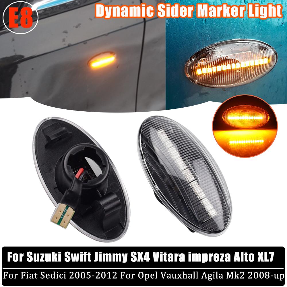2pcs Led Dynamic Side Marker Turn Signal Light Sequential Blinker Light Amber Indicator for Suzuki Swift Jimmy Vitara SX4 Alto