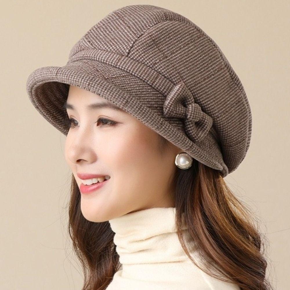 Elegant Women's Beret Hat Warm Baseball Caps Fashion Short Brim Beanie  Women Mother'gift