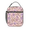 Lila Schalenmuster Isolierte Lunchtasche für Damen Kinder Tragbar Lebensmittelboxen Thermische Lunchbox Tragetasche