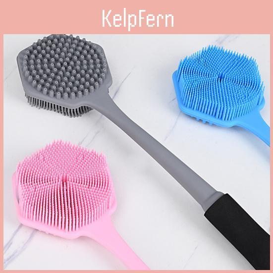 Brush Bath Handle Silicone Long Doublesided Brush Head Gentle Back Scrubber Deep Cleaning Multifunctional Massage Brush