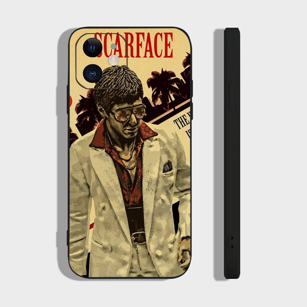 Classic S-Scarface Film Tony Phone Case For IPhone 17 Air 16 15 14 13 Pro Max 11 12 Black Silicone Cover