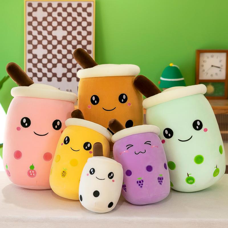 New Fruit Bubble Tea Cup Throw Pillow Doll Plush Toy Doll