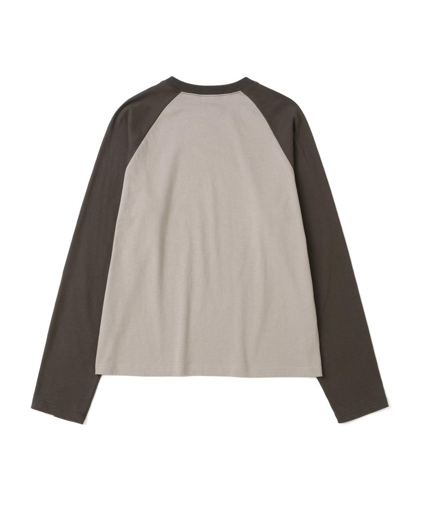 THE COLDEST MOMENT Tcm Mini Logo Raglan Long Sleeve (Taupe/Brown)