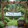 Bâche de Collecte d'Eau de Pluie, Pliable Portable avec Tuyau de 1m, Collecteur d'Eau de Pluie Extérieur pour Jardin Patio Camping-car, Économie (vert)