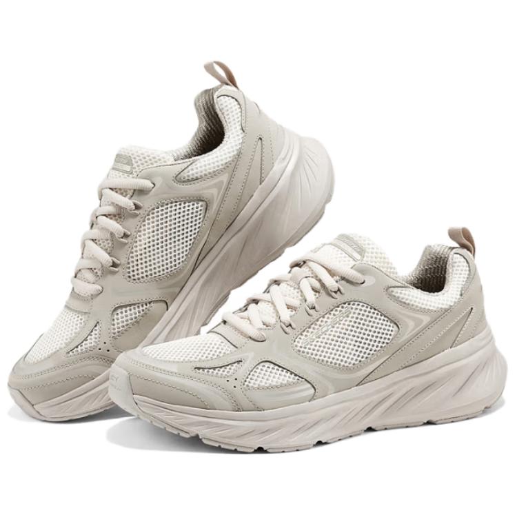 Skechers Edgeride Comfortable Versatile Shock Absorbing Durable Low Top Casual Running Shoes Men Sneaker Beige 232919-NAT