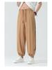 2024 Men's Cotton Linen Athletic Long Pants: Plus Size, Casual Elastic Waist.