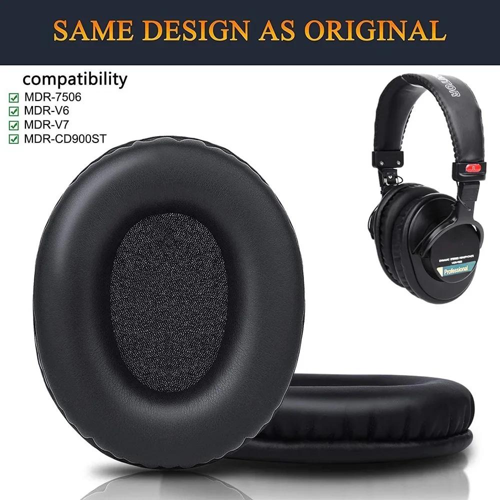 2pcs/pairs Leather Headphone Foam For Sony MDR 7506 Sony MDR V6/ MDR V7/ MDR-CD900ST Headset Ear pads Cushion