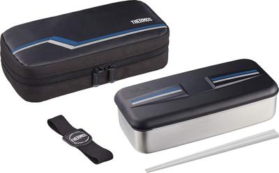 Thermos Bento Box Stainless Steel Fresh Lunch Box 700ml Line Black DSD-704 L-BK