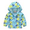 Toddler Kids Cartoon Print Hooded Jacket Boys Girls Lightweight Windproof Zip Up Casual Outerwear Coat