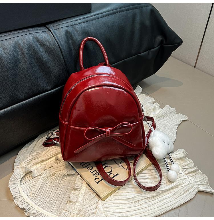 

New casual fashion pendant bow backpack shoulder small backpack