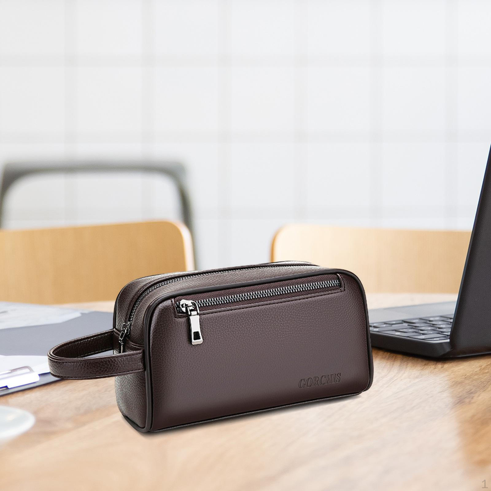 

Кошелек-клатч на молнии, сумка-кошелек-органайзер с ремешком на запястье, деловая ручная сумка Brown